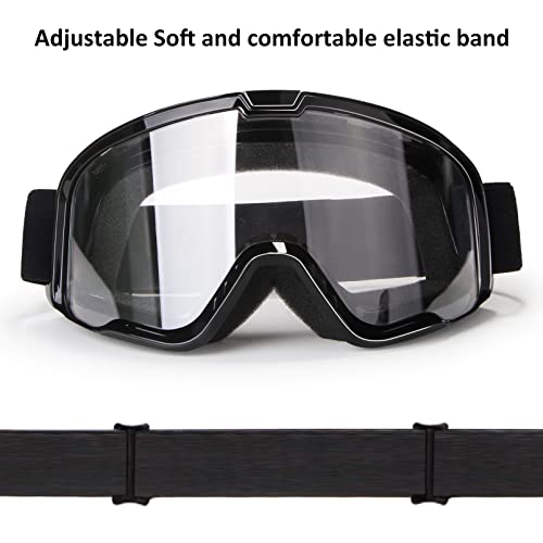 LMAVAG Motorcycle Goggles for Men Women Motocross Goggles Dirt Bike Goggles ATV Goggles Riding Goggles Powersports Goggles Offroad Goggle MX Goggles Skiing Goggles UV400 Anti-Scratch Dustproof Goggles Clear - Image 5