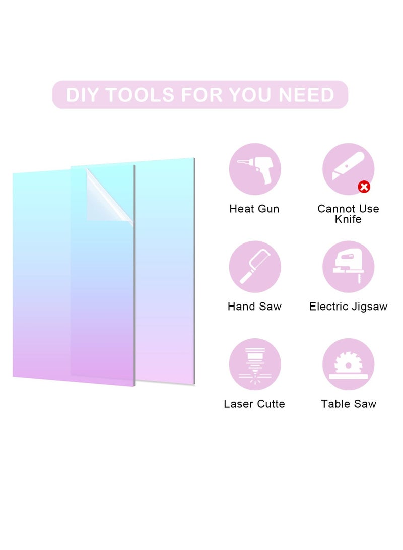 SOLARAE ورقة أكريليك متلألئة 8X12"، عبوة 4 أوراق أكريليك ملونة للحرف، اللافتات، مشاريع عرض الرسم، 200x300x2.8MM - Image 4