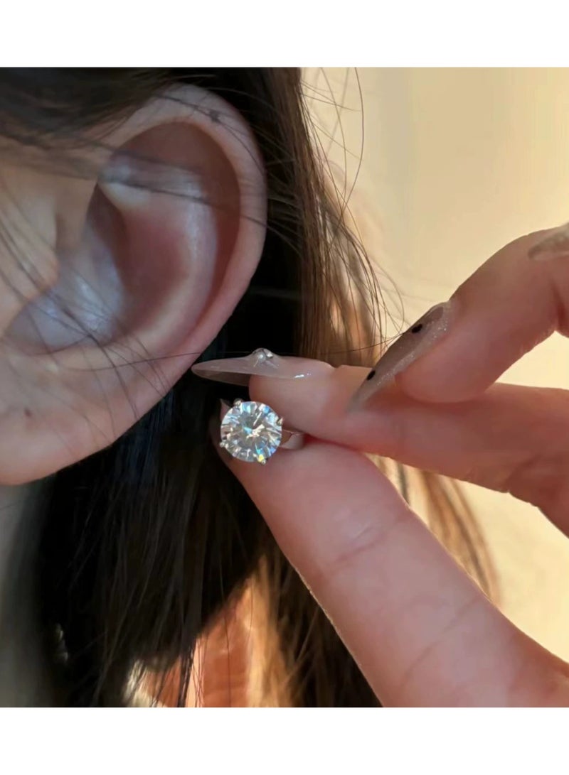 Goolsky Sparkling Zircon Clip-On Earrings – Elegant & Versatile No-Piercing Ear Cuffs, Daily & Workwear, Hypoallergenic - Image 1