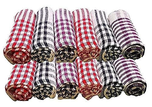 Cotton Kitchen Napkins Plaid Pattern Pack of 6 Multicolour Roti Chapati Cover - Image 2