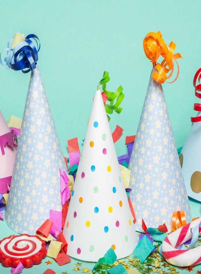 oruola 10pcs Kids Party Hats,White Paper Dunce Cap,Adult Art DIY,Birthday Partys Hat Crafts with Gold Elastic Cord,for Children Adult Painting Halloween Supplies Costume Headdress - Image 5
