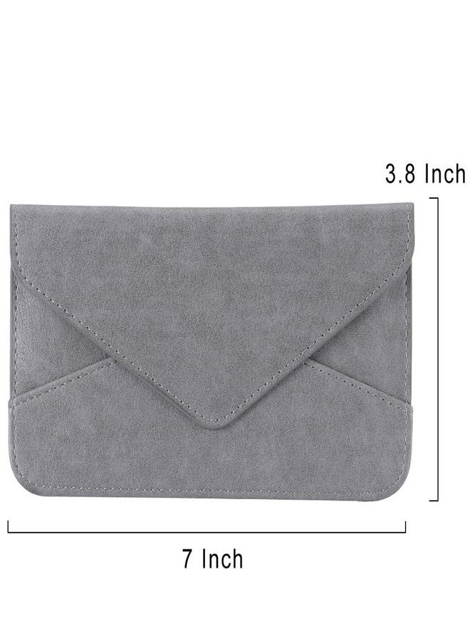XEYOU Women's Card Holder Envelope Style Credit Card Holder Cute Cash Wallet for Women Grey Minimalist - Image 3