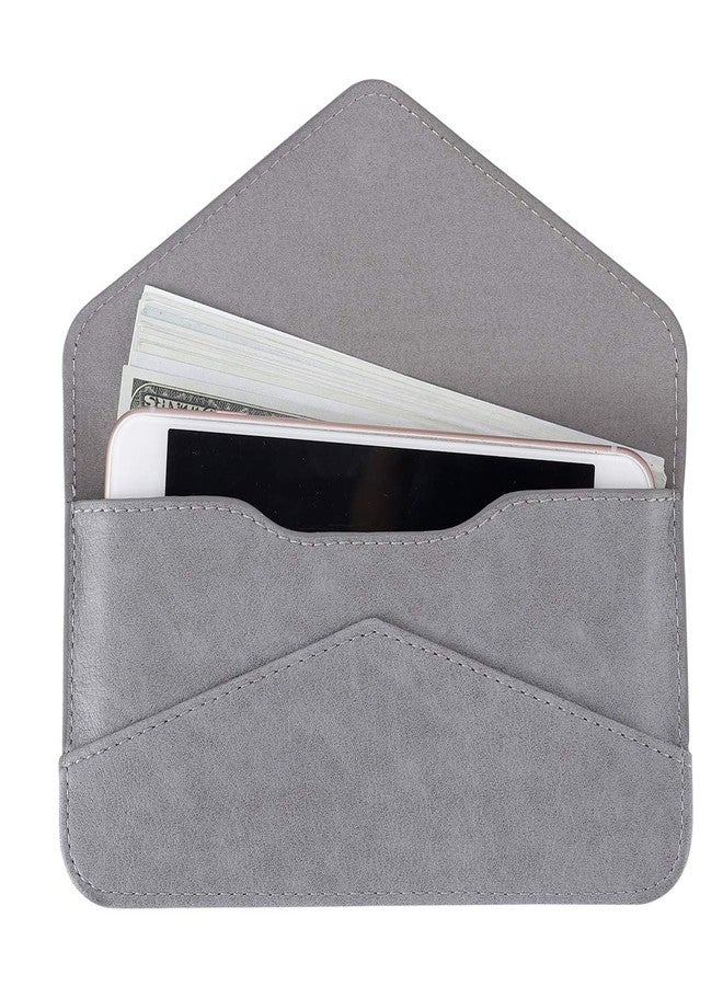 XEYOU Women's Card Holder Envelope Style Credit Card Holder Cute Cash Wallet for Women Grey Minimalist - Image 2