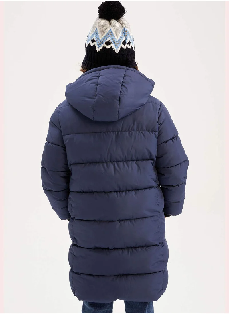 DeFacto Boy Hooded Long Sleeve Coat