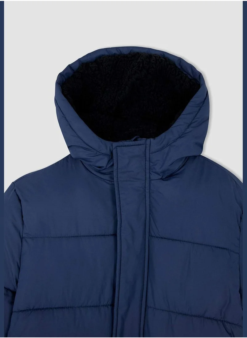 DeFacto Boy Hooded Long Sleeve Coat