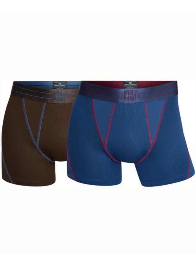 سي ار7 CR7 Men’s Fashion Mesh Trunk Underwear 2-Pack Multicolour – Breathable Stretch Mesh Trunks, Lightweight Comfortable Innerwear
