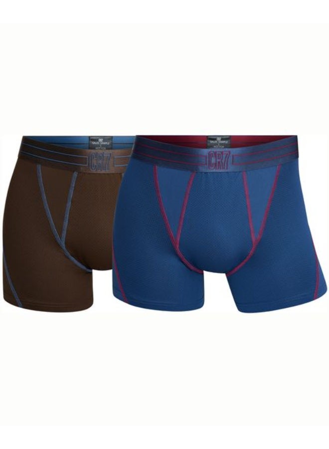 CR7 Men’s Fashion Mesh Trunk Underwear 2-Pack Multicolour – Breathable Stretch Mesh Trunks, Lightweight Comfortable Innerwear