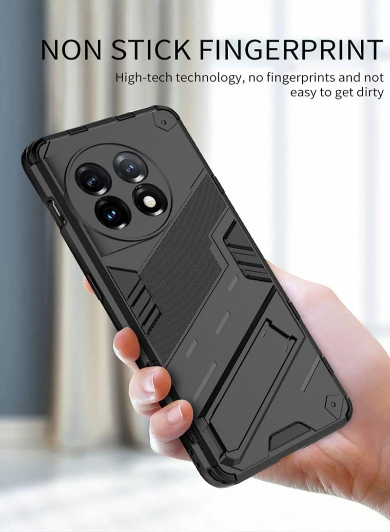 AROAQ Case for OnePlus 11 5G, Ultra Thin Shockproof Armor Protective Silicone TPU Cover with Hidden Bracket, Premium Hard PC Durable Cover - Image 2