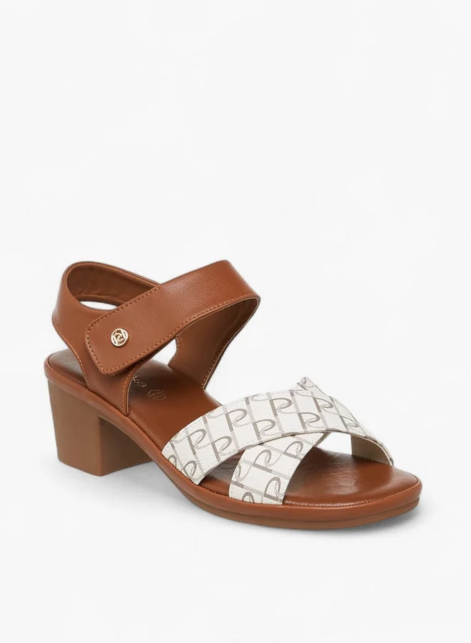 Paprika Printed Sandals with Block Heels