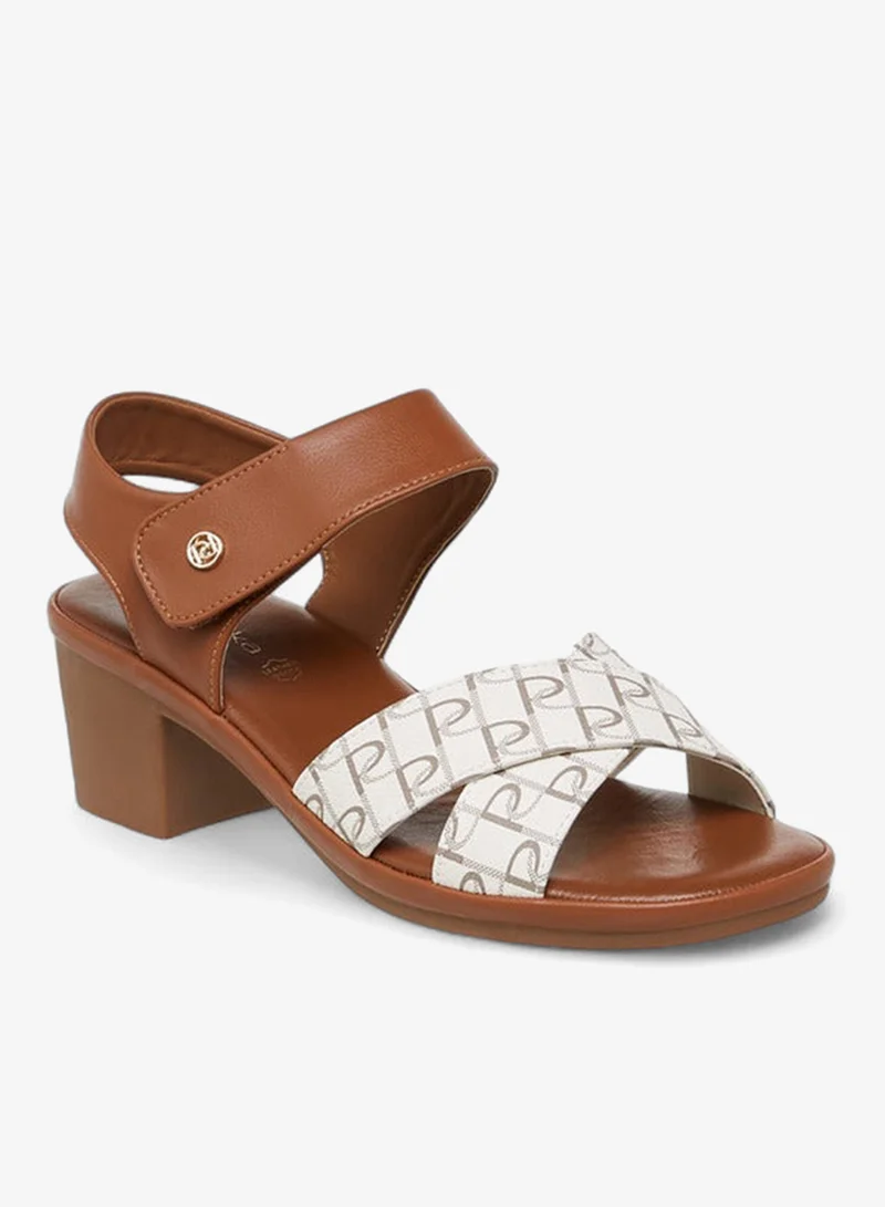 بابريكا صنادل مطبوعة بكعب عريض