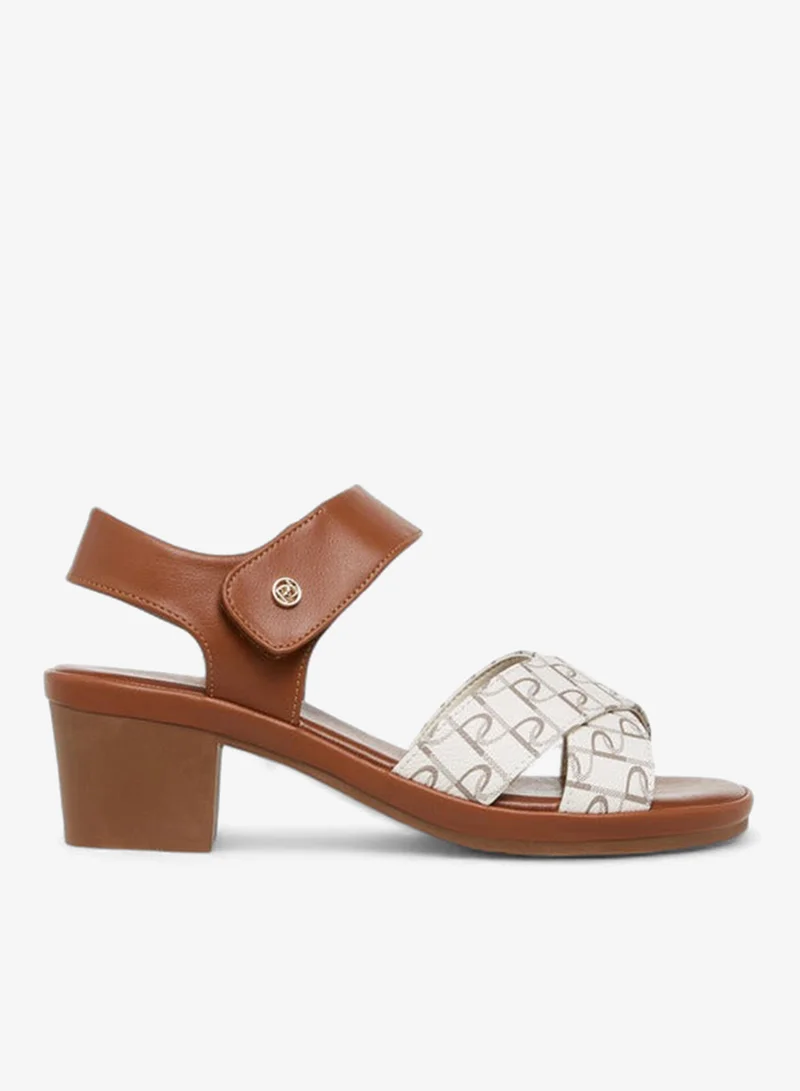 بابريكا صنادل مطبوعة بكعب عريض