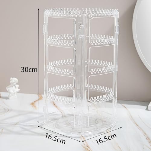 VERAT Rotating Earrings Stand Jewelry Display Organiser/Earrings organiser/Jewellery towers/jewellery stands/earring organizer Container for Home Wardrobe & Cupboard (Transparent) - Image 3
