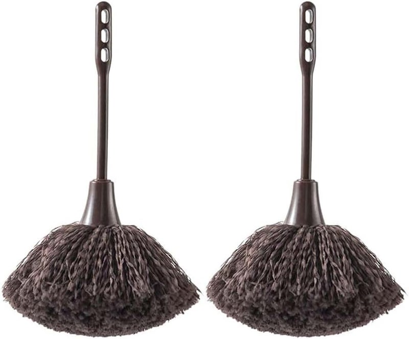 ELECDON Feather Duster, 2pcs Keyboard Brush Long Handle Fluffy Duster Car Duster Interior/Exterior Cleaner, Duster for Blinds Kitchen Keyboard Office, Smart and Soft and Fluffy Duster - Image 1