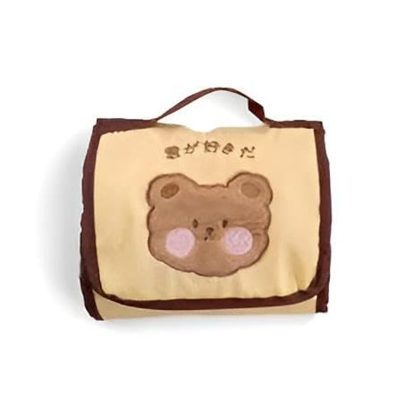 Cosmetic Pouch - Spacious divided makeup case with water-resistant fabric, plush light brown outer layer, and wipeable interior to keep items organized. - Image 1
