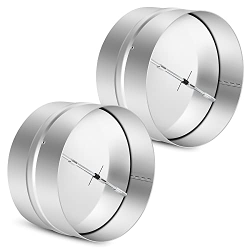Kikerike 2 Pcs 6 Inch Draft Blocker Backdraft Damper Duct Draft Stopper One-Way Airflow Ducting Insert Backflow Preventer Inline Fan Vent Deflector - Image 1