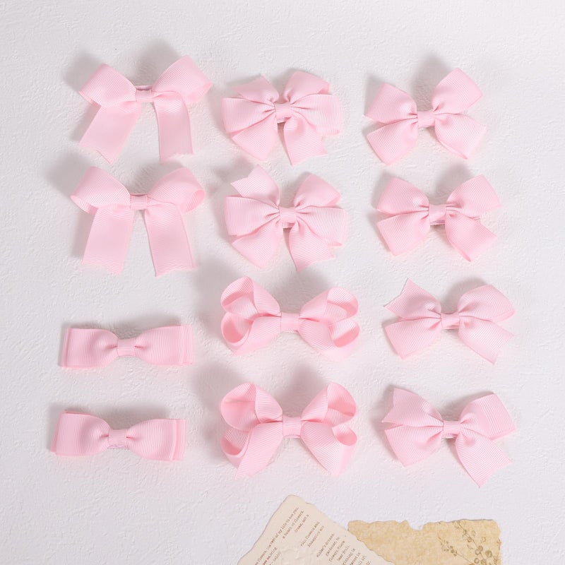 KCHIES 3" Hair Bows for Girls,12Pcs Pink Handmade Grosgrain Ribbon Bow Alligator Clips Barrettes, Everyday Valentines Birthday Party Decor Accessories Gift for Toddlers Teens Baby Kids - Image 5