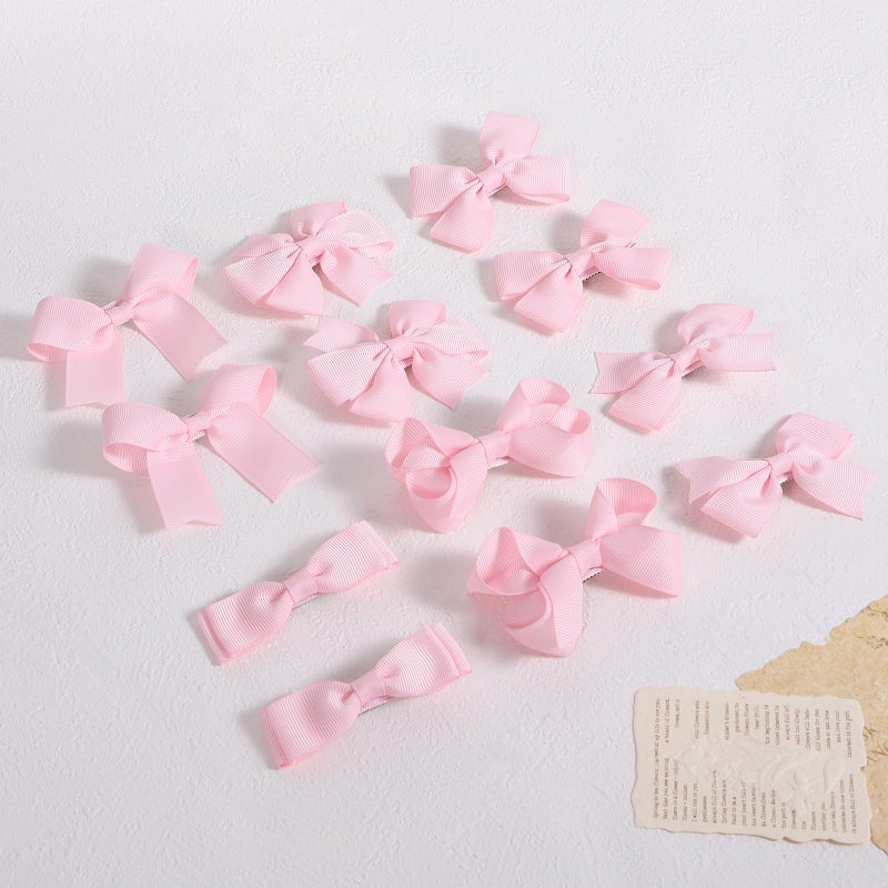 KCHIES 3" Hair Bows for Girls,12Pcs Pink Handmade Grosgrain Ribbon Bow Alligator Clips Barrettes, Everyday Valentines Birthday Party Decor Accessories Gift for Toddlers Teens Baby Kids - Image 2