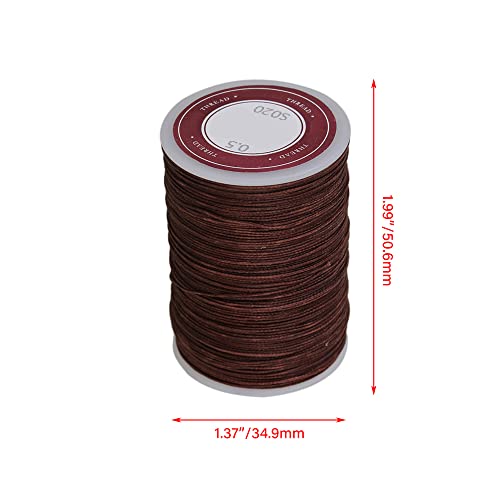 CNBTR 120m Brown 0.5mm Dia Polyester Leather Sewing Round Waxed Thread Cord for DIY Handicrafts - Image 4
