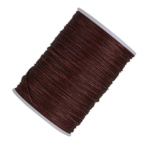 CNBTR 120m Brown 0.5mm Dia Polyester Leather Sewing Round Waxed Thread Cord for DIY Handicrafts - Image 2