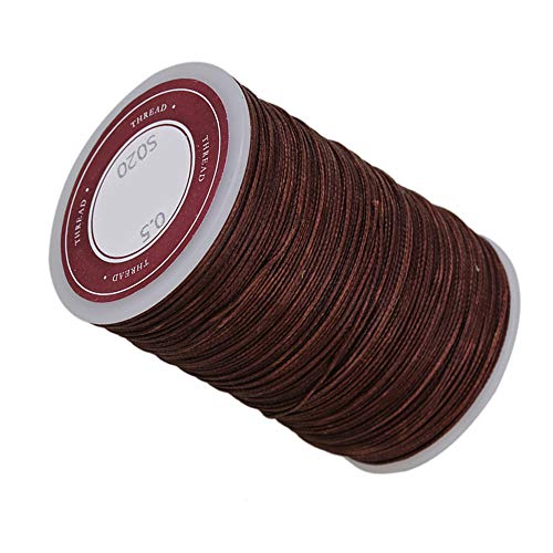 CNBTR 120m Brown 0.5mm Dia Polyester Leather Sewing Round Waxed Thread Cord for DIY Handicrafts - Image 1