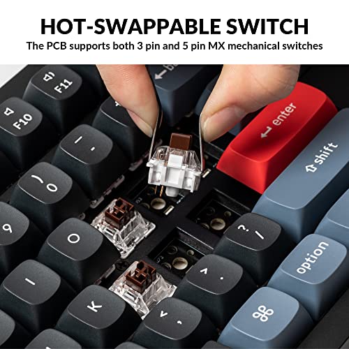 Keychron V6 Wired Custom Mechanical Keyboard Knob Version, Full-size QMK/VIA Programmable Macro with Hot-swappable Keychron K Pro Brown Switch Compatible with Mac Windows Linux Black (Non-Transparent) - Image 2