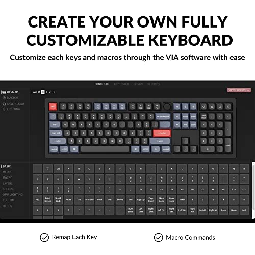 Keychron V6 Wired Custom Mechanical Keyboard Knob Version, Full-size QMK/VIA Programmable Macro with Hot-swappable Keychron K Pro Brown Switch Compatible with Mac Windows Linux Black (Non-Transparent) - Image 3