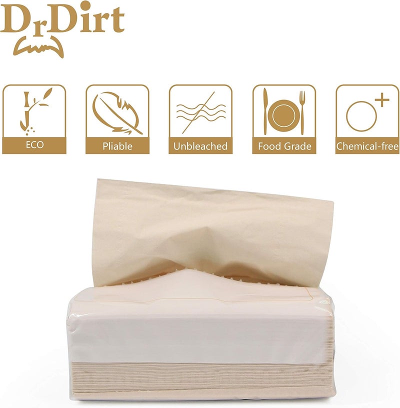 DrDirt Bamboo Tissues 3-Ply - 110 Count, Bamboo Facial Tissue Cube Bag 4 Pack with Wall-Mounted Dispenser - Eco-Friendly, Perfect for Bathroom & Kitchen - Image 4