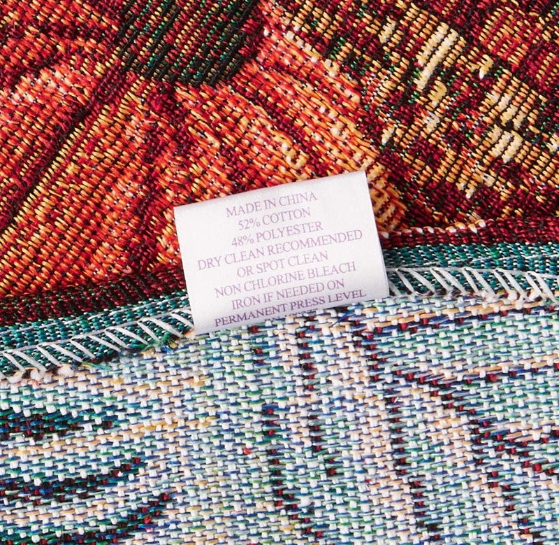 Violet Linen Fall Harvest Thanksgiving Autumn Leaves Sunflowers Fruits Pumpkins Tapestry Pattern Polyester Cotton Woven Tapestry Pumpkins 13 X 19 Rectangler Set of 4 Decorative Place Mats - Image 3