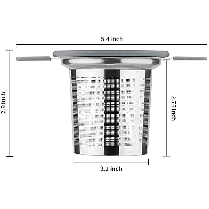 Ohtomber Tea Infuser Strainers Stainless Steel Loose Leaf Tea Strainer Stepper With Heat Proof Double Handles Extra Fine Mesh Ball Infusers Diffuser Holder Filter For Mugs - Image 3