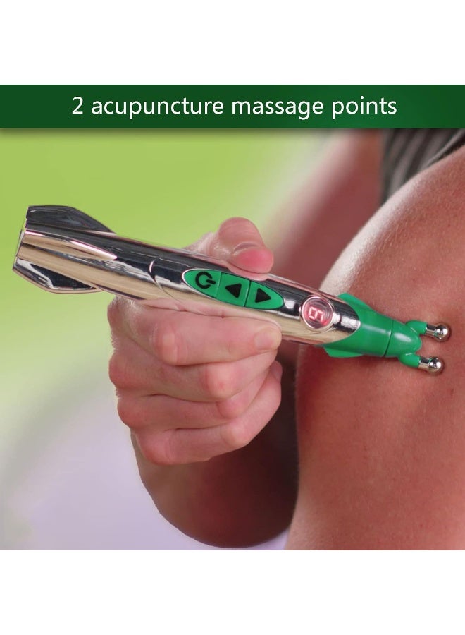 قلم الوخز بالإبر الإلكتروني 3 في 1، أدوات قلم التدليك متعددة الوظائف، قلم الوخز بالإبر الإلكتروني لعلاج الألم، أدوات تخفيف الألم بقلم الطاقة القوي، 2 بطارية AA (غير مدرجة) - Image 2