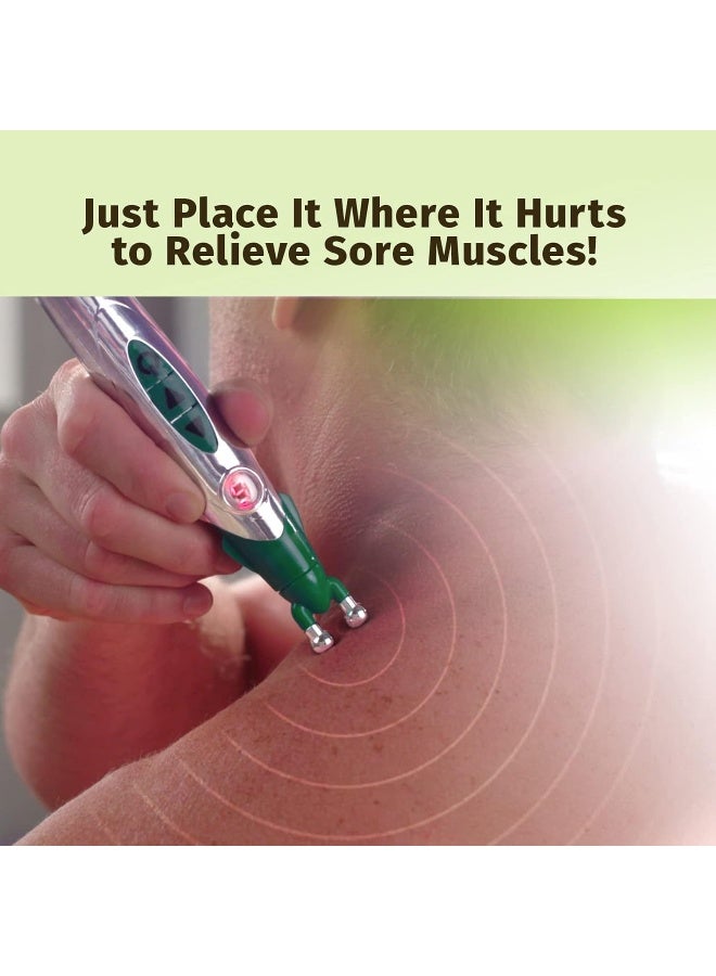 قلم الوخز بالإبر الإلكتروني 3 في 1، أدوات قلم التدليك متعددة الوظائف، قلم الوخز بالإبر الإلكتروني لعلاج الألم، أدوات تخفيف الألم بقلم الطاقة القوي، 2 بطارية AA (غير مدرجة) - Image 3