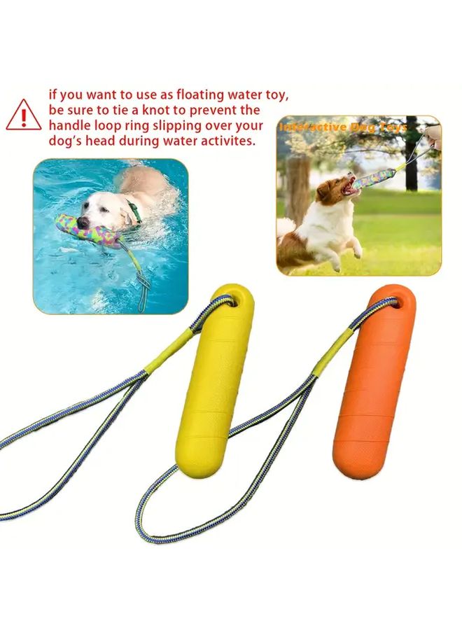 برتقالي متين مقاوم للماء رغوة إيفا عائمة لعبة مضغ للكلاب مع حبل للسباحة في الهواء الطلق - Image 2