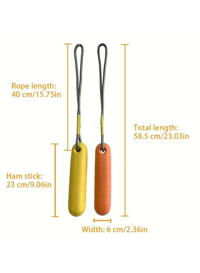 برتقالي متين مقاوم للماء رغوة إيفا عائمة لعبة مضغ للكلاب مع حبل للسباحة في الهواء الطلق - Image 3