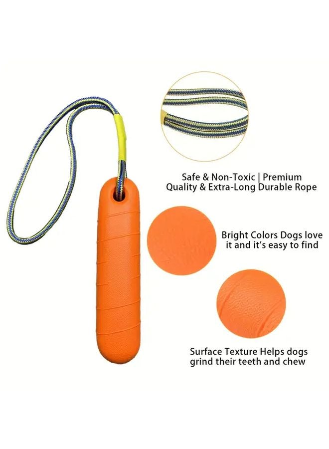 برتقالي متين مقاوم للماء رغوة إيفا عائمة لعبة مضغ للكلاب مع حبل للسباحة في الهواء الطلق - Image 5