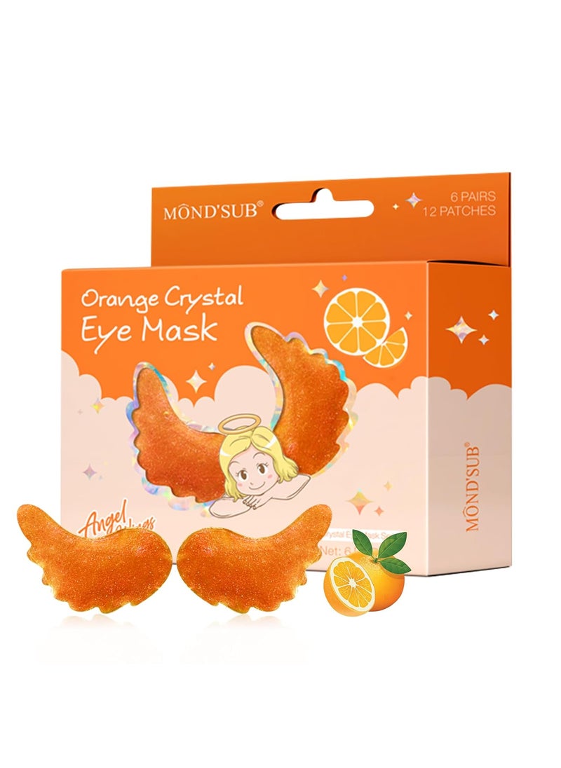 Mond'sub - MOND'SUB Under Eye Mask - 6 Pairs Orange Crystal Eye Mask for Sleeping- Puffy Eyes & Dark Circles Treatments with Hyaluronic Acid, Reduce Under Eye Bags and Smooth Wrinkles, Brighten Complexion - Image 1