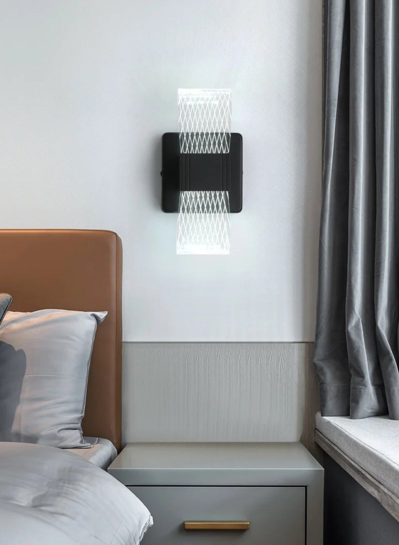LED Modern Wall Light for Bedroom Basic 10W Acrylic Dimmable Black Wall Lamp with Light Guide Plate for Living Room, Hall, Bedroom, and Stairs - Image 4
