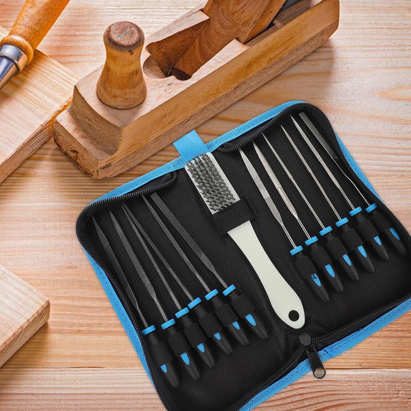 Adorainbow 13pcs Steel File Set with Cleaning Brush, Household Wood Carving and Metal Polishing Files for Woodworking, Stone Shaping, Deburring, and Crafting Tools Kit - Image 5