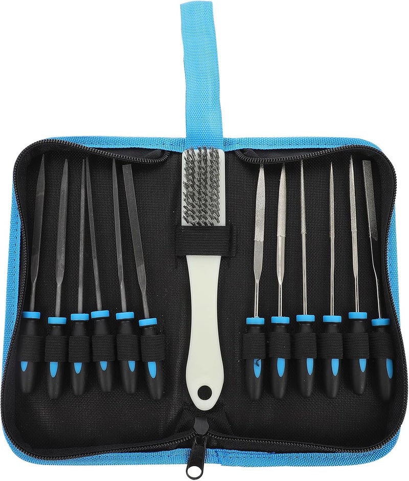 Adorainbow 13pcs Steel File Set with Cleaning Brush, Household Wood Carving and Metal Polishing Files for Woodworking, Stone Shaping, Deburring, and Crafting Tools Kit - Image 1