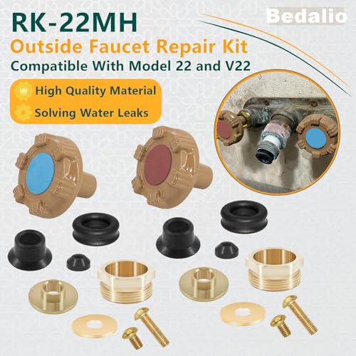 Bedalio RK22MH Outside Faucet Repair Kit Metal Handle Compatible with Woodford Model 22 V22 - Image 3