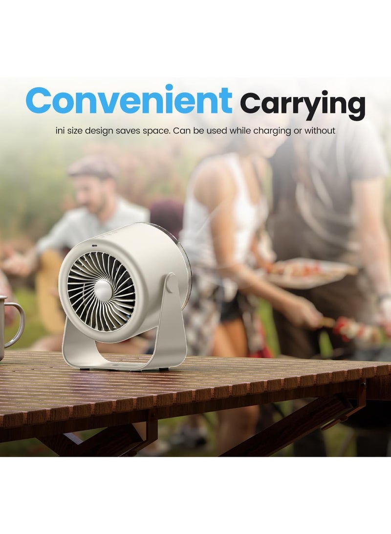 Ultra-Quiet Rechargeable Desk Fan 100 Speeds, Digital Display, 115° Tilt | Portable & Stylish for Office, Home, Bedroom, Kitchen, Travel & Outdoor Use  - Image 5
