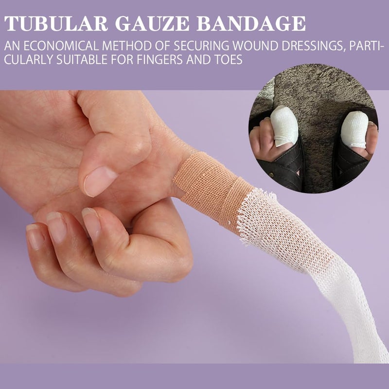 ILSSLI Finger Tubular Bandage, Net Wound Dressing Stretch Tubing Gauze Dressing Retainer Breathable Thumb Toe Covers for Wounds Finger Applicator and Splint, 1.5CM X 20M - Image 4