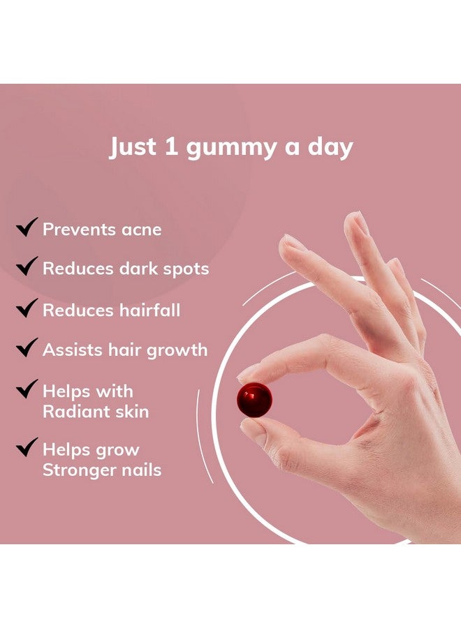 Sova Probiotic Plant Based Biotin Gummies | Acne Prevention & Glowing Skin | Prebiotics + 5 Billion CFUs Probiotics |10000 mcg Plant-Based Biotin, Hyaluronic Acid, Vitamin C, Amla | 30 Vegan Sugarless Gummies | Inner Beauty - Image 3