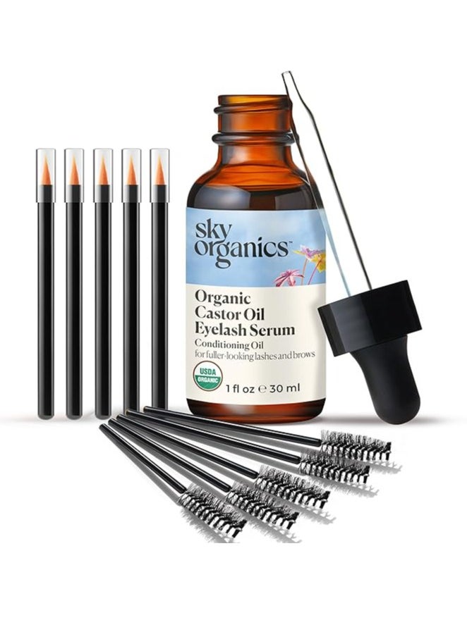 Sky Organics Organic Castor Oil Eyelash & Brow Serum,1 fl oz  - Image 1