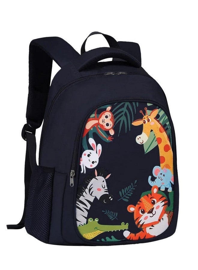 Frantic Waterproof Polyester 26 L 2 Compartment School Backpack with Pencil/Staionery Pouch School Bag Daypack Picnic Bag For School Going Boys & Girls (Bk_Blue_Animals_24_A) - Image 2