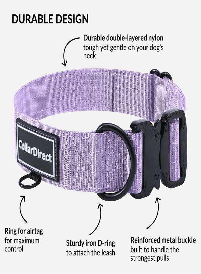 CollarDirect Heavy Duty Dog Collar for Large or Medium Dogs, Adjustable Strong Dog Collar for Active Dogs, Double-Layered Nylon (Lilac, 11-15) - Image 3