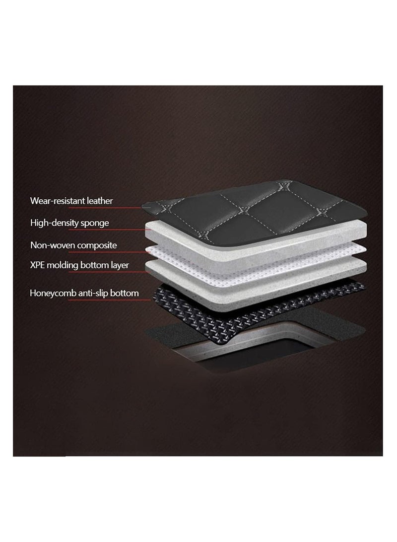 وينكا سجادات أرضية السيارة متوافقة مع Honda City 2016-2019 PVC جلد غير قابل للانزلاق متوفر لون الطقس (بيج) - Image 4