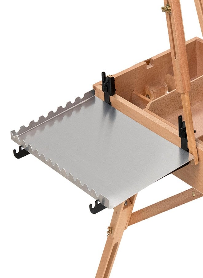 MEEDEN French Easel Side Tray, Aluminum Alloy Tray Shelf for Painting Easel, 13.8''L X 9''D Removable Reusable Portable Artists Large Storage Platform for Art Easels - Image 1
