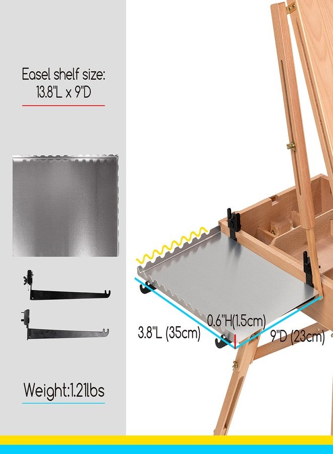 MEEDEN French Easel Side Tray, Aluminum Alloy Tray Shelf for Painting Easel, 13.8''L X 9''D Removable Reusable Portable Artists Large Storage Platform for Art Easels - Image 2