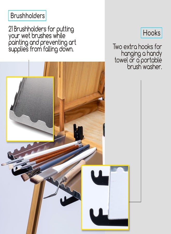 MEEDEN French Easel Side Tray, Aluminum Alloy Tray Shelf for Painting Easel, 13.8''L X 9''D Removable Reusable Portable Artists Large Storage Platform for Art Easels - Image 4
