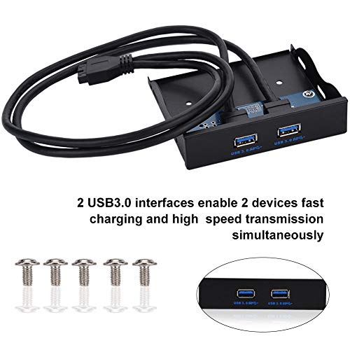 Ashata USB 3.0 Front Panel - 2-Port 19 Pin to USB 3.0 Adapter for 3.5" Floppy Bay, High-Speed Upgrade Kit with Universal Compatibility - Image 2